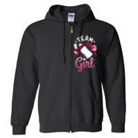 Gender Reveal Party Team Girl Full Zip Hoodie