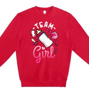 Gender Reveal Party Team Girl Premium Crewneck Sweatshirt