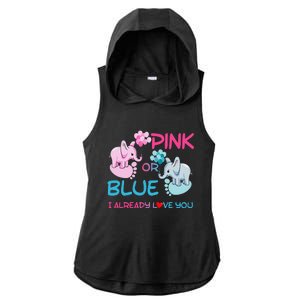 Gender Reveal Pink Or Blue Boy Or Girl Party Supplies Family Ladies PosiCharge Tri-Blend Wicking Draft Hoodie Tank