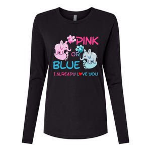 Gender Reveal Pink Or Blue Boy Or Girl Party Supplies Family Womens Cotton Relaxed Long Sleeve T-Shirt