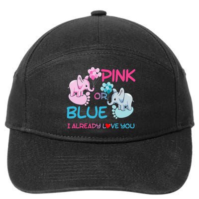 Gender Reveal Pink Or Blue Boy Or Girl Party Supplies Family 7-Panel Snapback Hat