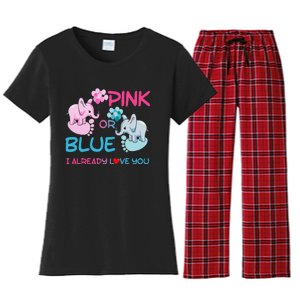 Gender Reveal Pink Or Blue Boy Or Girl Party Supplies Family Women's Flannel Pajama Set