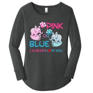 Gender Reveal Pink Or Blue Boy Or Girl Party Supplies Family Women's Perfect Tri Tunic Long Sleeve Shirt