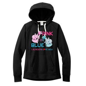 Gender Reveal Pink Or Blue Boy Or Girl Party Supplies Family Women's Fleece Hoodie