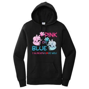 Gender Reveal Pink Or Blue Boy Or Girl Party Supplies Family Women's Pullover Hoodie