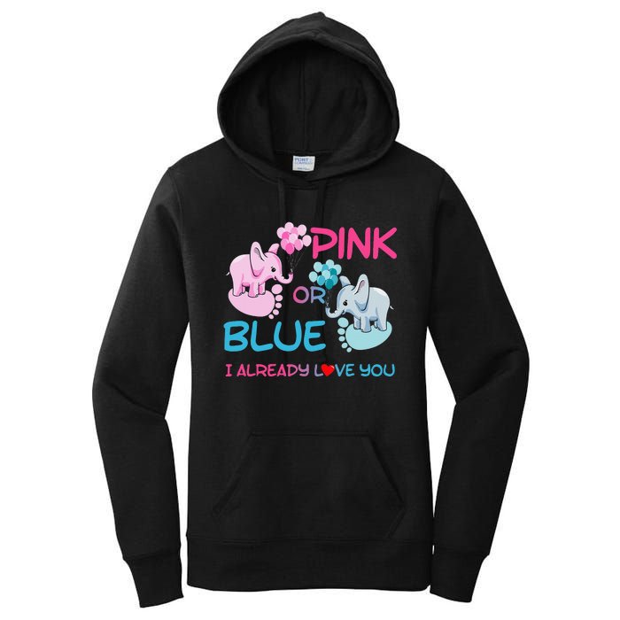 Gender Reveal Pink Or Blue Boy Or Girl Party Supplies Family Women's Pullover Hoodie