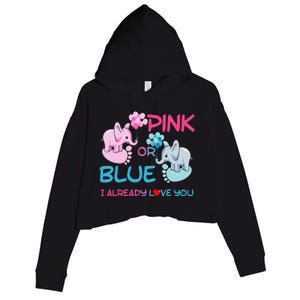 Gender Reveal Pink Or Blue Boy Or Girl Party Supplies Family Crop Fleece Hoodie