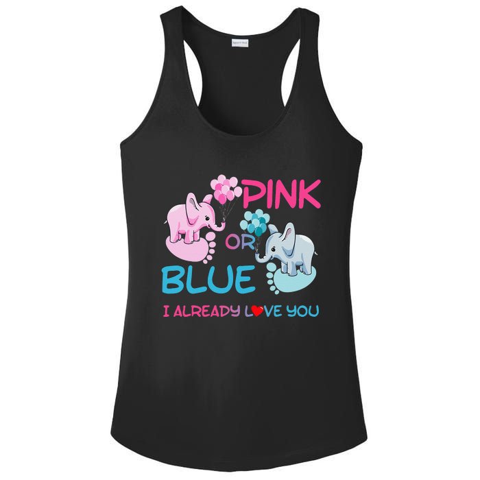 Gender Reveal Pink Or Blue Boy Or Girl Party Supplies Family Ladies PosiCharge Competitor Racerback Tank