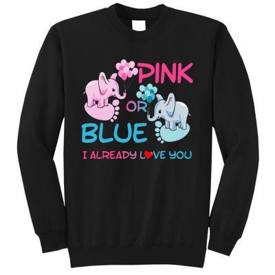 Gender Reveal Pink Or Blue Boy Or Girl Party Supplies Family Tall Sweatshirt