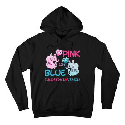 Gender Reveal Pink Or Blue Boy Or Girl Party Supplies Family Tall Hoodie