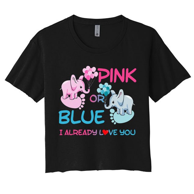 Gender Reveal Pink Or Blue Boy Or Girl Party Supplies Family Crop Top