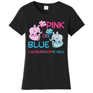 Gender Reveal Pink Or Blue Boy Or Girl Party Supplies Family Women's T-Shirt