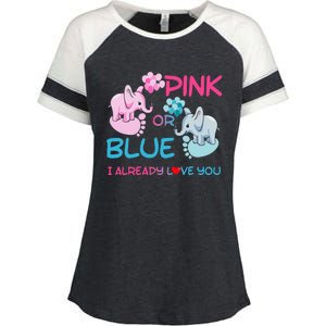 Gender Reveal Pink Or Blue Boy Or Girl Party Supplies Family Enza Ladies Jersey Colorblock Tee