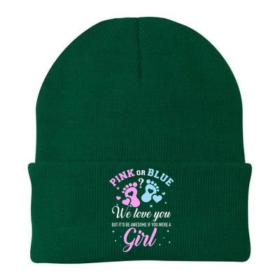 Gender reveal pink or blue love you but awesome if were Knit Cap Winter Beanie