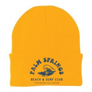 Groovy Retro Palm Springs Beach Surf Club Summer Vacations Knit Cap Winter Beanie