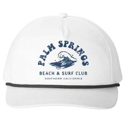 Groovy Retro Palm Springs Beach Surf Club Summer Vacations Snapback Five-Panel Rope Hat