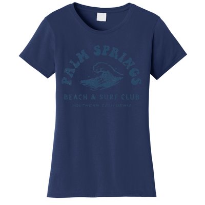 Groovy Retro Palm Springs Beach Surf Club Summer Vacations Women's T-Shirt