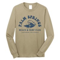 Groovy Retro Palm Springs Beach Surf Club Summer Vacations Long Sleeve Shirt