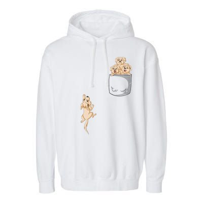 Golden Retriver Pocket Garment-Dyed Fleece Hoodie