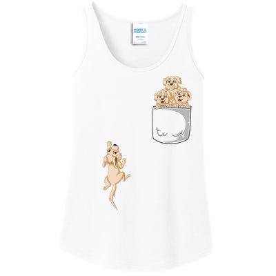 Golden Retriver Pocket Ladies Essential Tank