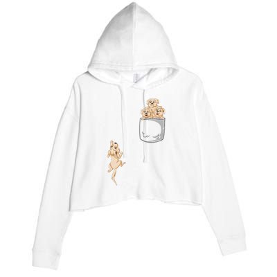 Golden Retriver Pocket Crop Fleece Hoodie