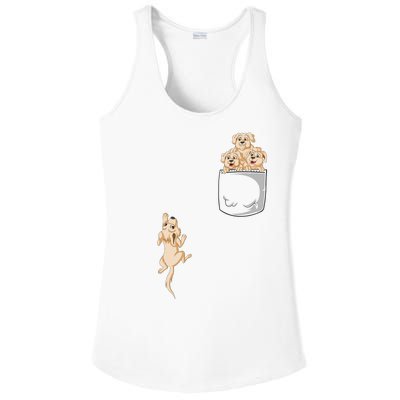 Golden Retriver Pocket Ladies PosiCharge Competitor Racerback Tank