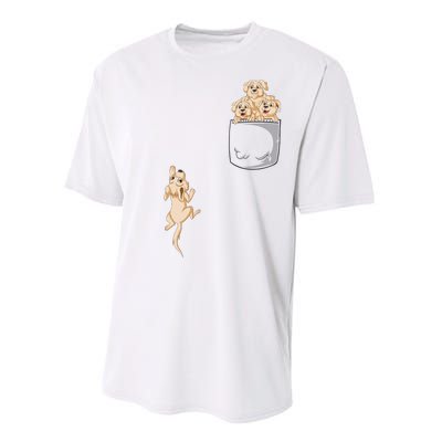 Golden Retriver Pocket Performance Sprint T-Shirt