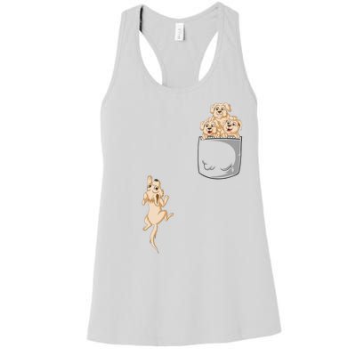 Golden Retriver Pocket Women's Racerback Tank