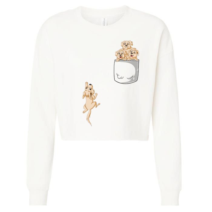 Golden Retriver Pocket Cropped Pullover Crew