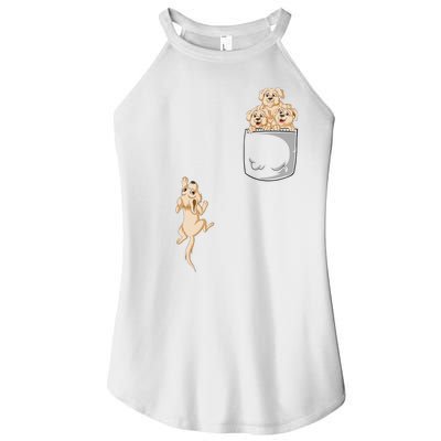 Golden Retriver Pocket Women's Perfect Tri Rocker Tank