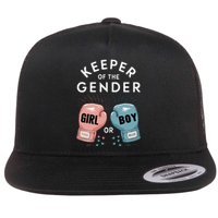 Gender Reveal Party Keeper Of Gender Boxing Flat Bill Trucker Hat