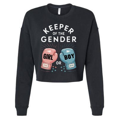 Gender Reveal Party Keeper Of Gender Boxing Cropped Pullover Crew