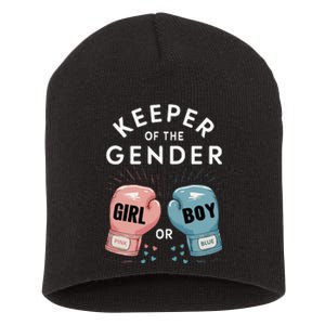 Gender Reveal Party Keeper Of Gender Boxing Short Acrylic Beanie