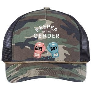 Gender Reveal Party Keeper Of Gender Boxing Retro Rope Trucker Hat Cap