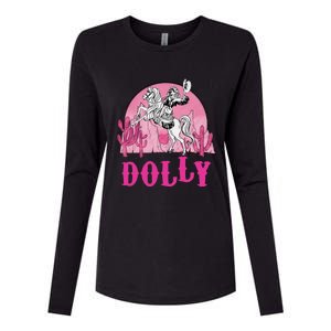 Girl Retro Personalized Dolly Cowgirl First Name Womens Cotton Relaxed Long Sleeve T-Shirt