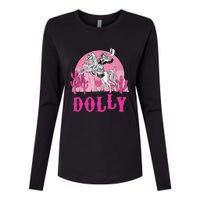 Girl Retro Personalized Dolly Cowgirl First Name Womens Cotton Relaxed Long Sleeve T-Shirt