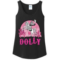 Girl Retro Personalized Dolly Cowgirl First Name Ladies Essential Tank