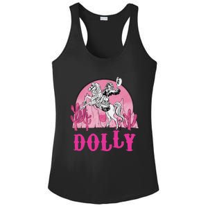 Girl Retro Personalized Dolly Cowgirl First Name Ladies PosiCharge Competitor Racerback Tank