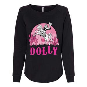 Girl Retro Personalized Dolly Cowgirl First Name Womens California Wash Sweatshirt