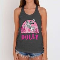 Girl Retro Personalized Dolly Cowgirl First Name Women's Knotted Racerback Tank