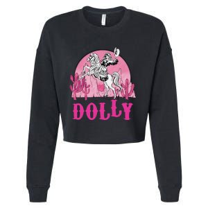 Girl Retro Personalized Dolly Cowgirl First Name Cropped Pullover Crew