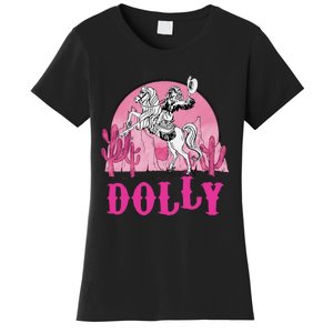 Girl Retro Personalized Dolly Cowgirl First Name Women's T-Shirt