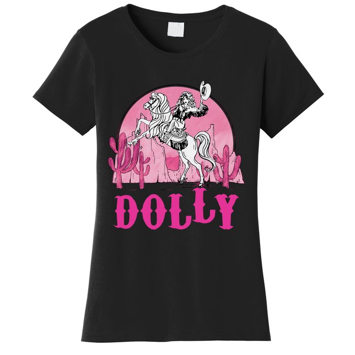 Girl Retro Personalized Dolly Cowgirl First Name Women's T-Shirt