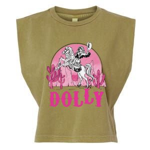 Girl Retro Personalized Dolly Cowgirl First Name Garment-Dyed Women's Muscle Tee