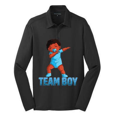 Gender Reveal Party Team Baby Announcement Silk Touch Performance Long Sleeve Polo