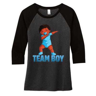 Gender Reveal Party Team Baby Announcement Women's Tri-Blend 3/4-Sleeve Raglan Shirt