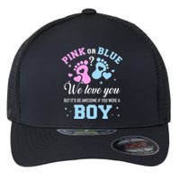 Gender Reveal Pink Or Blue Love You But Awesome If Were Boy Flexfit Unipanel Trucker Cap