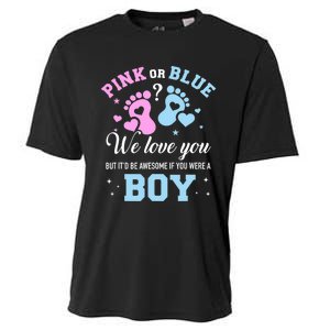 Gender Reveal Pink Or Blue Love You But Awesome If Were Boy Cooling Performance Crew T-Shirt