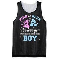 Gender Reveal Pink Or Blue Love You But Awesome If Were Boy Mesh Reversible Basketball Jersey Tank