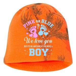 Gender Reveal Pink Or Blue Love You But Awesome If Were Boy Kati - Camo Knit Beanie